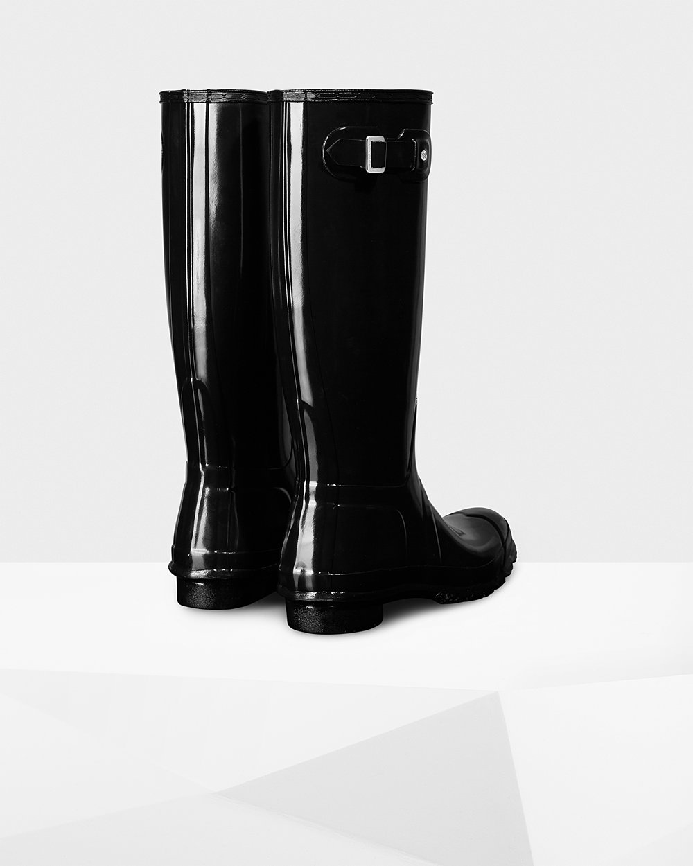 Womens Tall Rain Boots - Hunter Original Gloss (37KSPFRVA) - Black